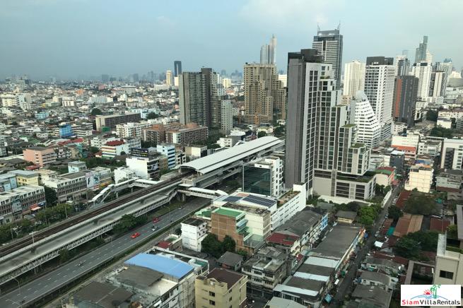 Teal Sathorn- Taksin | City Views from the 27th Floor of this Furnished Three Bedroom Condo in Wongwian Yai