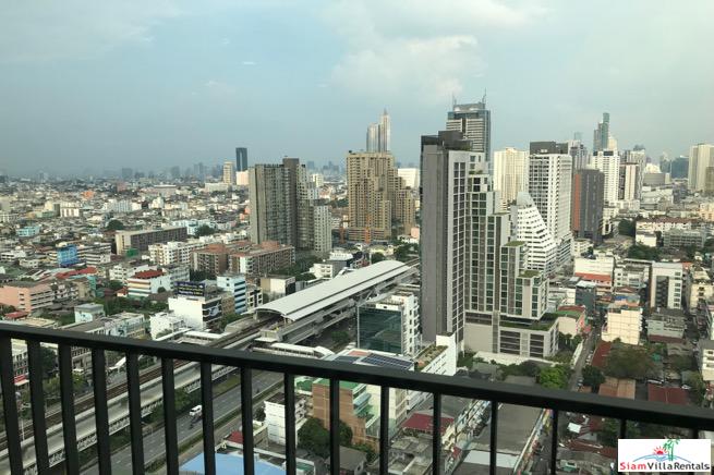 Teal Sathorn- Taksin | City Views from the 27th Floor of this Furnished Three Bedroom Condo in Wongwian Yai