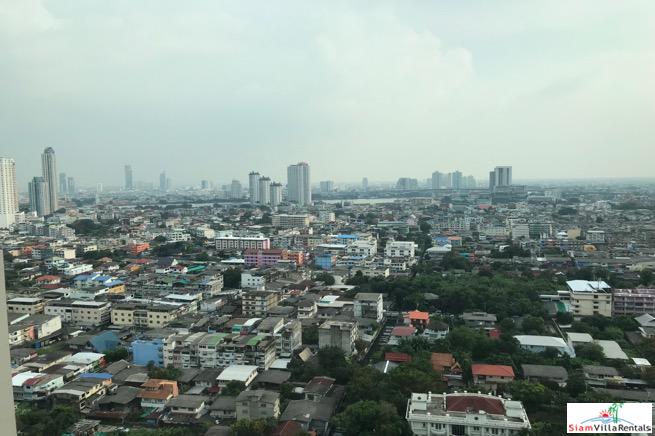 Teal Sathorn- Taksin | City Views from the 27th Floor of this Furnished Three Bedroom Condo in Wongwian Yai